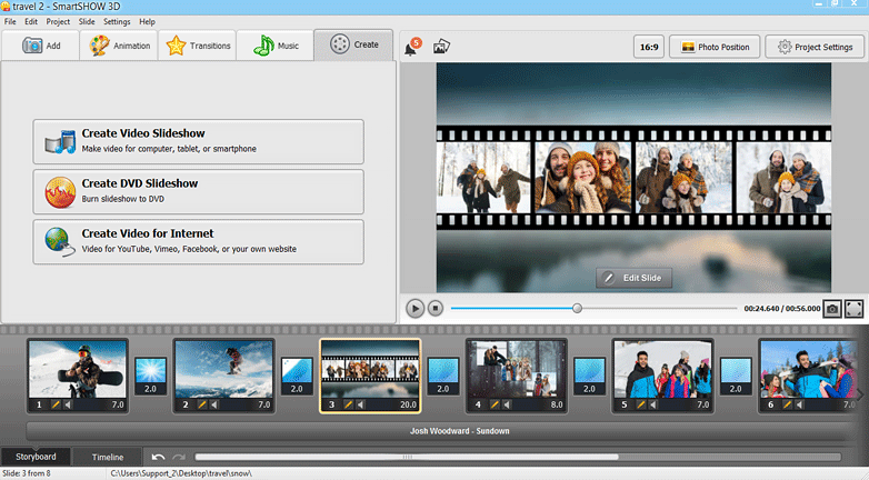 SmartSHOW 3D export options